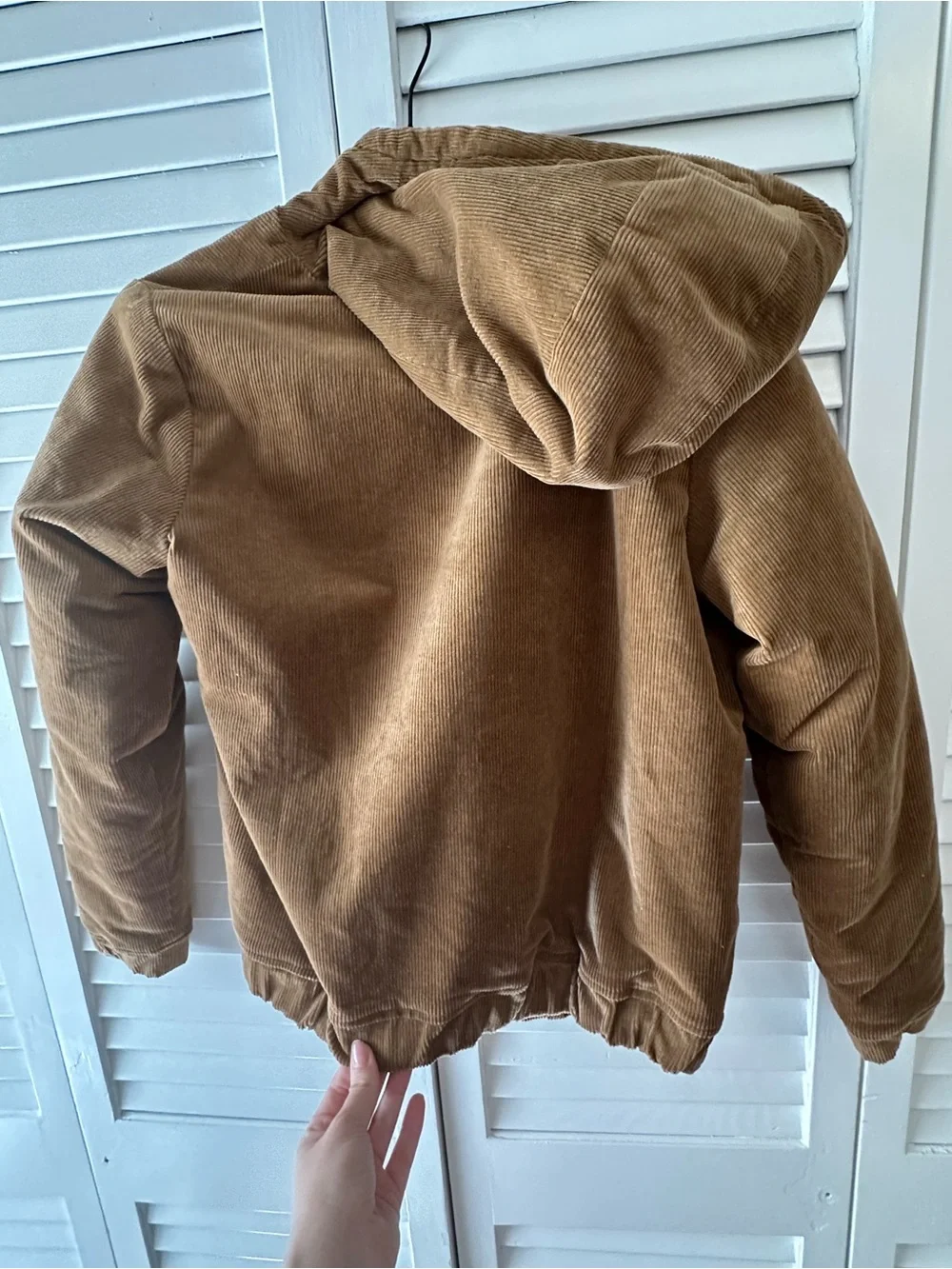 Boys XL GAP  Corduroy Sherpa Hooded zip Jacket in caramel